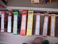 Pic-09012013-004  This was a fun little project (see this picture and next). We lined up cereal boxes from left to right, naughtiest to best choice. We got all the boxes down that we usually eat, and then added the ones the boys beg for. We then compared grams of sugar, protein and ingredients - where was whole grain in the list, what about sugar? #1 on list? #3? We ordered the cereals by their sugar:protein ratio. This involved some fractions - is 11:2 better or worse than 8:4?