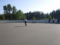 20140602 174333  The coaches are dads who jump off the ferry and race to practice, throwing their skates on. Sometimes they don't have time to change clothes! I think it's a good look :)