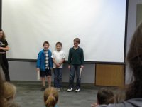 20140604 200926  Sam won the third grade Math Kangaroo contest. He got to bring home some "hardware" ;)