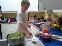 20140729 173754  Ben making salad for the dinner.