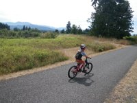 IMGP0028  8.5 miles each way through farms and beautiful scenery. It was really wonderful - a rails to trails route that stretches from Port Townsend across the Olympic Peninsula. Not all of it is dedicated bike trail, but we're exploring stretches that are.