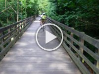 IMGP0039  Video of covered bridge going over river.