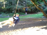 20140905 073612  Swinging in the morning sun - so nice. On our way to school.