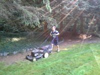 20140921 152013  More of mommy admiring Sam. I took 40 pictures of this guy mowing the lawn, I was so thankful and so impressed.