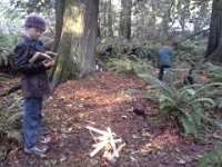 20141026 154940  Ben chopped wood to build a fire.
