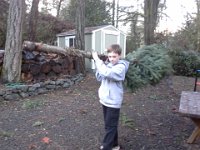 20150118 161339  A celebration after the Seahawks earned their second SuperBowl! We cut up our tree and had a bonfire, and cooked SPAM :)