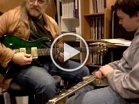 20150202 191713  Playing with Randy during lessons. I'm sharing these videos so Nana and Pop Pop can see the boys use their new instruments (although Ben is still playing uke).
