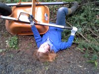 20150412 135721  I might have tipped the wheelbarrow over on purpose trying to get it out...Sam thought it was hilarious and wanted to take a picture :)