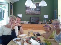 20150608 124833  Chip and Lise Muser are visiting with their daughters! I found some Norwegian snacks I meant to share with my neighbor, Ingunn, and broke them out to see how you go about eating them. It was delicious! Tomato sardines, cheese and dark bread. Even more awesome was catching up with shipmate Chip and his family after probably about 10 years! We knew them in CT.
