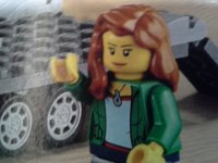 20150614 150224  A nice present from Dad to Ben - a Lego set. Doesn't she look like me? Disturbing!