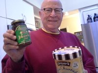 20150616 204700  Dad making a concoction! I hid some sauerkraut in his ice cream the night before and he DIDN'T notice it!!!!