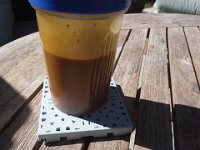 20150704 095449  Neat coasters Frank Renna made out of rink material! Those were for sale by donation. We grabbed some up!