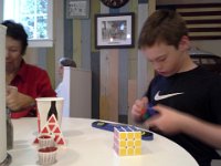 20150710 183720  Out at Hammy's...Sam was turning heads with his blinding 3x3 speed. He's training for US Nationals. Seriously! His time is reliably below 30 seconds now.