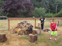 20150724 131021  Decided to go help a friend chop wood, then quickly learned that willow is ridiculous to chop. It just doesn't split. This is paper-dry, aged willow, and we beat ourselves up on it.