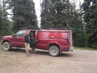20160705 142219  Very long ride up to the top - like 17 miles on gravely logging road! Arlo had the kids freaked out by faking loss of control ;)