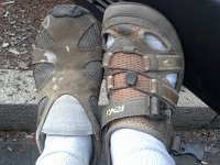 20160711 195951  This is what happens when you're going a million miles an hour. I showed up at roller hockey practice with two different shoes on!
