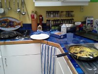 20160715 080236  Sam made pancakes and eggs with new buddy Zach.