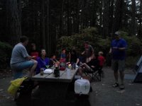 20160815 202455  Various folks came by each night for s'mores and a drink. There were 10 Bremerton/Bainbridge families at the camp. 5 stayed in a house rented together and 5 stayed out in town. 2 of us camped.