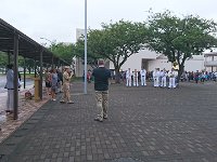 DSC 0013  Wow - what a start. The Navy band!