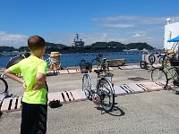 DSC 0082  Ben watching the USS Ronald Reagan head out to sea.