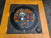 DSC 0381  These are SUPER cute, aren't they? Manhole covers over fire hydrant hose things...