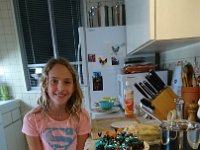 DSC 0577  Look at THIS! Morgan came right in and got to know my kitchen better than I do! She found all the baking tools and made cupcakes for the neighborhood with the supplies on our baking shelf plus some from her home. (The boys invariably want to buy baking things at the commissary, so I have a shelf stocked with random cake, cupcake and cookie making supplies - with all the chefs in the neighborhood and kids old enough to find their way around the kitchen, it's a great reward for raking up leaves from the rockways in our yard. Is that a word? Rockways? Walkways made of rock?)