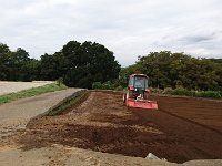 DSC 0627  Tractors preparing the soil. They must truck it in? Looks very good to me.
